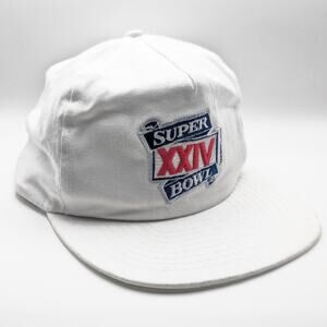 Vintage Super Bowl XXIV Snapback Hat 1990 ANNCO Professional Model NFL White